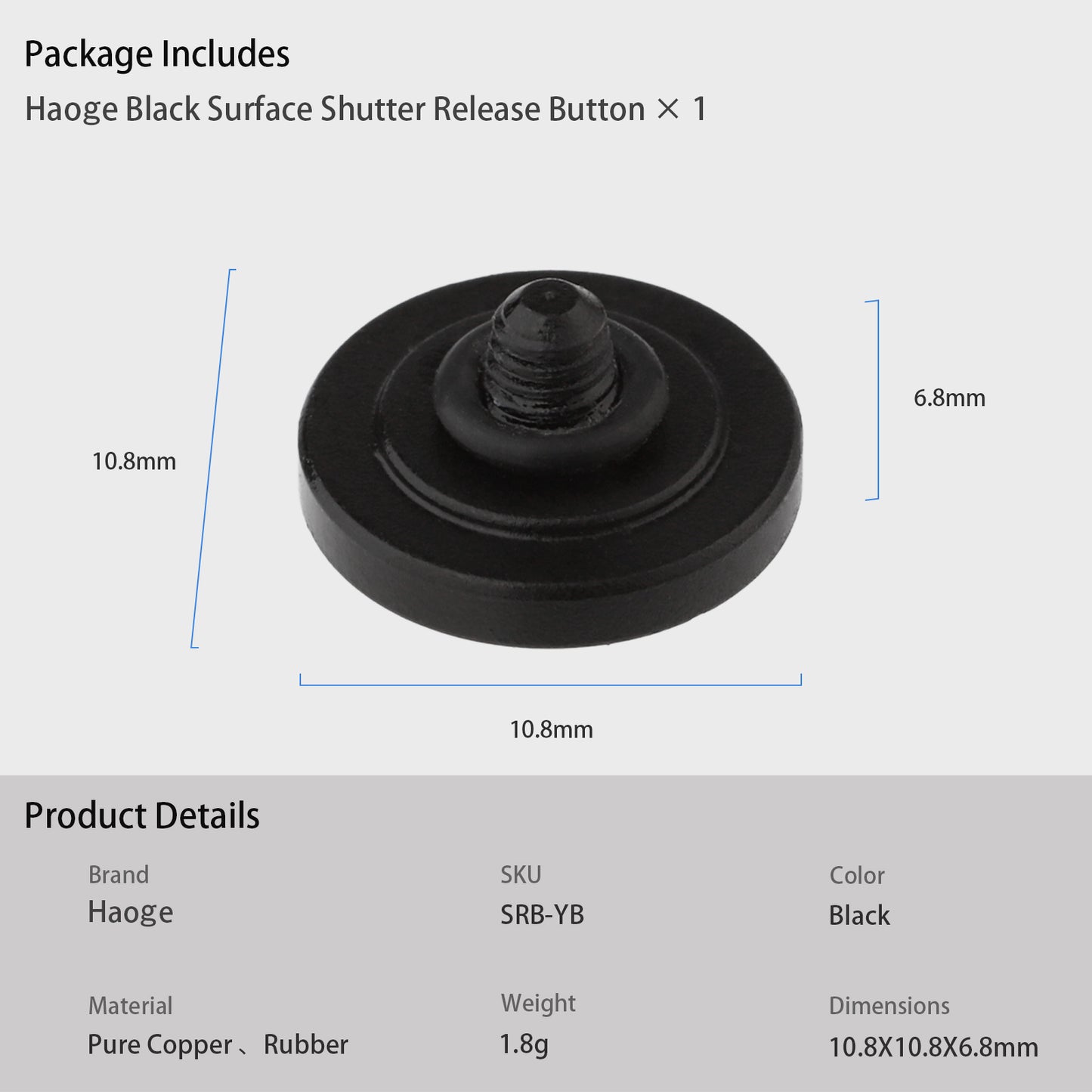 Haoge Metall-Auslöseknopf für Nikon ZF Kameras, Fujifilm GFX100RF XE4 X-E5 X-T5 X-T4 X-T3 X-T50 X-T30II X-T30 X-Pro2 X-Pro3 X100T X100F X100V X100VI und Leica M1 M2 M3 M6 M7 M8 M9 M10 ME MP M9-P MA Q3 Q3-43 D-LUX 8, konkave Oberfläche, schwarz