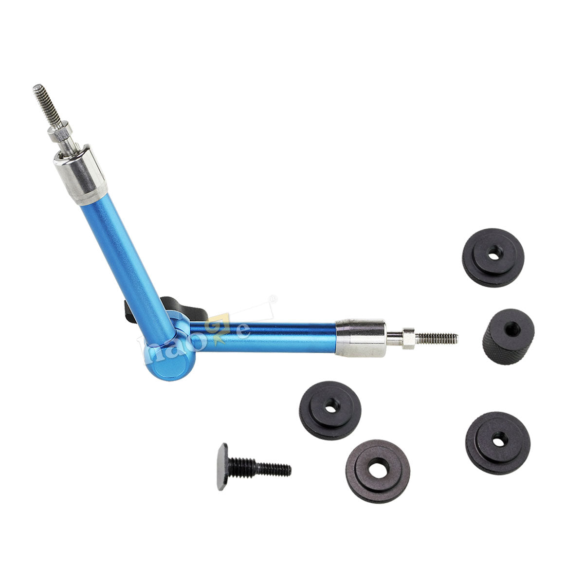 Haoge 11 inch Stainless Steel Articulating Friction Magic Arm with Large Clamp Crab Pliers Clip for HDMI LCD Monitor LED Light DSLR Camera Video Tripod Blue