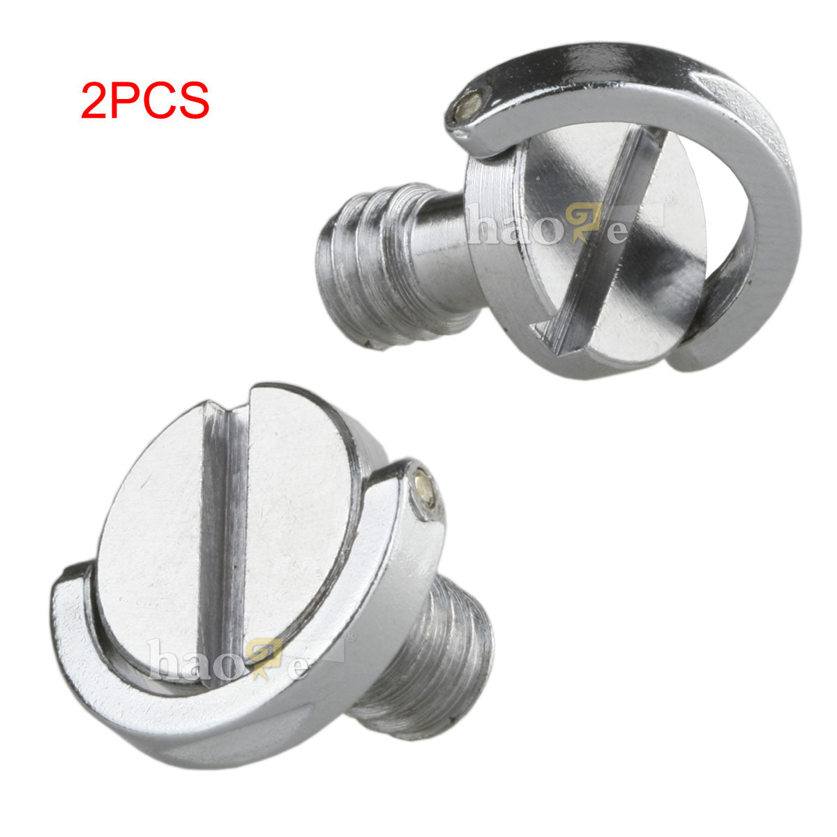 Haoge 1/4"-20 D-Ring Stainless Steel Mounting Fixing Screw for Camera Tripod Monopod Quick Release Plate (Pack of 2)