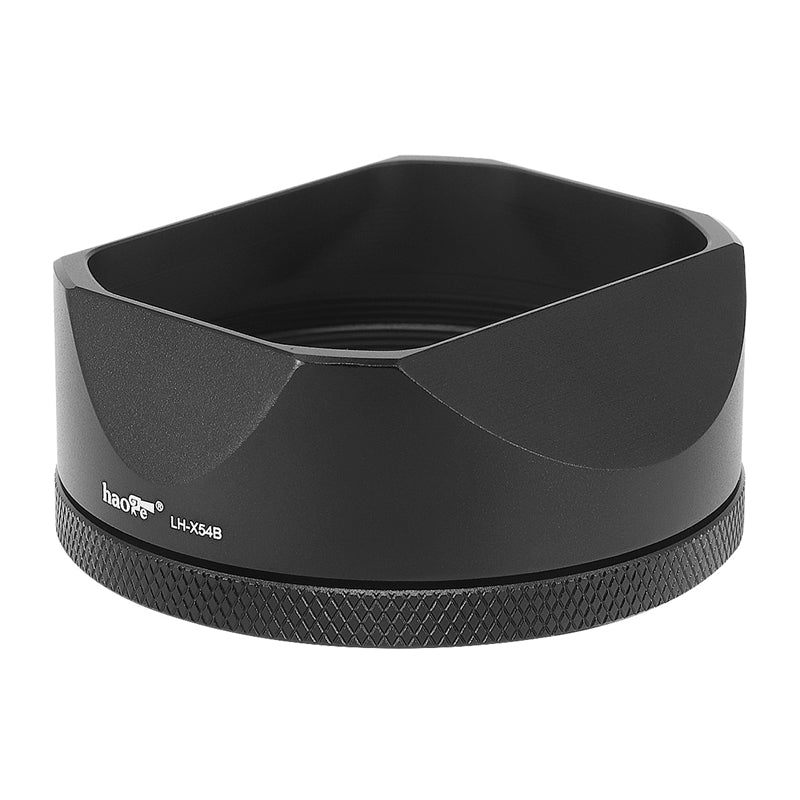 Haoge Square Metal Lens Hood for Fujifilm X100V Fuji X100VI Camera Silver with 49mm UV Filter Adapter Ring