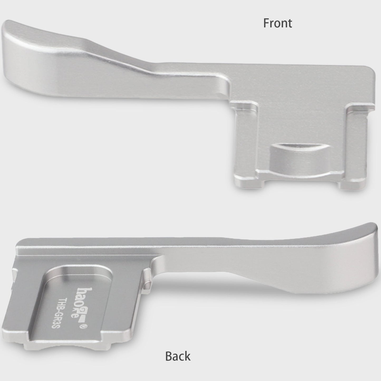 Haoge THB-GR3S Metal Hot Shoe Thumb Up Rest Hand Grip for RICOH GR III GRIII GR3 Camera Silver
