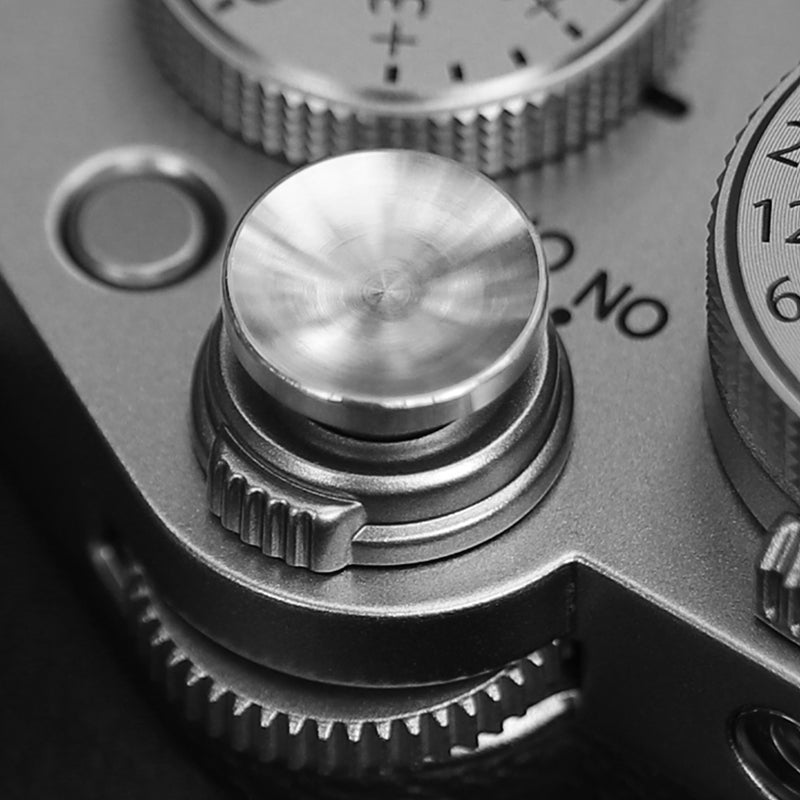 Haoge 12mm Metal Shutter Release Button for Fujifilm XT5 X-Pro3 XT50 Nikon Zf DF and Leica M10 M-11 Q3 Q3-43 D-LUX 8 Concave Surface Silver,New version: diameter 12mm