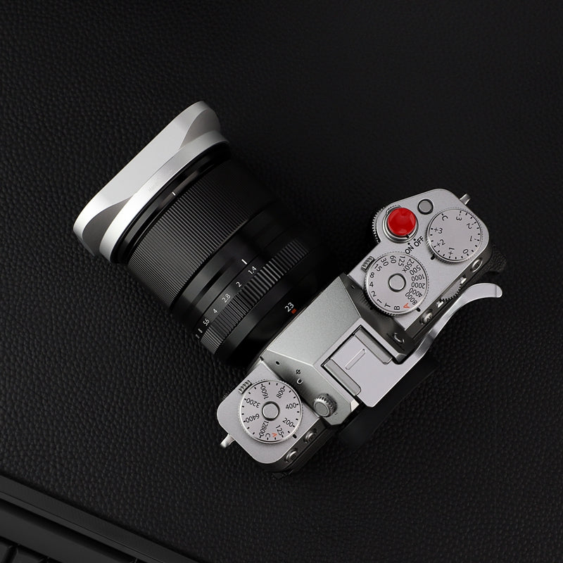 Haoge Silver Metal Square Lens Hood for Fujifilm XF33mm F1.4 R WR Lens and Fuji XF 23mm f/1.4 R LM WR lens on X-Pro3 X-T5 XT4 X-T50 X-T30 X-E4 X-H2 Cap LH-X33 Bayone