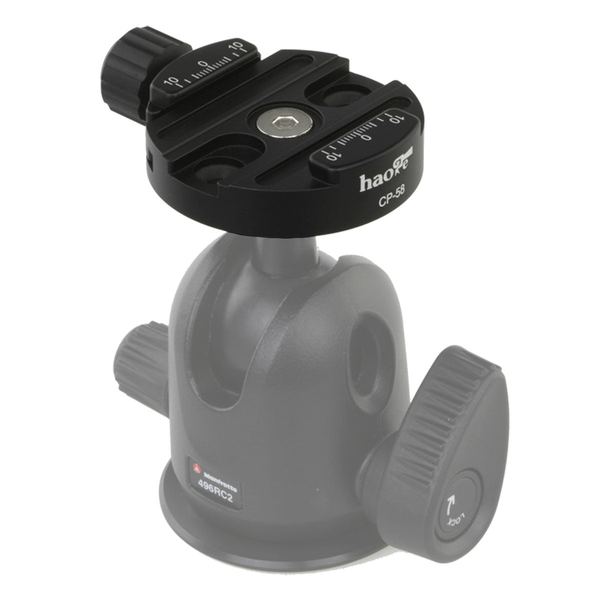Haoge Combo Boss Adapter with CP-58 58mm Arca-Swiss-Compatible Quick Release Clamp for Manfrotto Tripod Ball Head Clamp Replacement