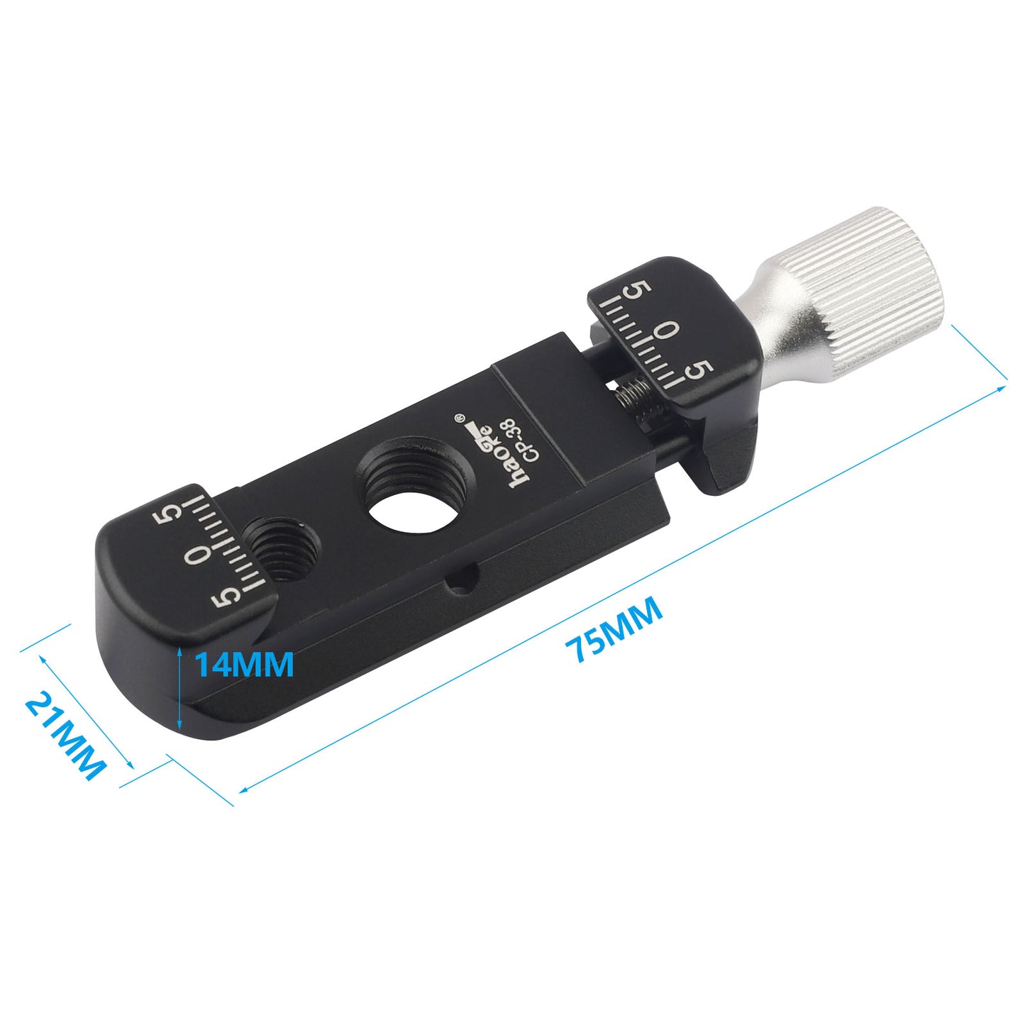 Haoge CP-38 DSLR and Mirrorless Quick Release Clamp and Plate for Arca-Type Standard with 1/4” Thread 3/8” Locating Hole NATO Rail (ARRI-Style Mount)