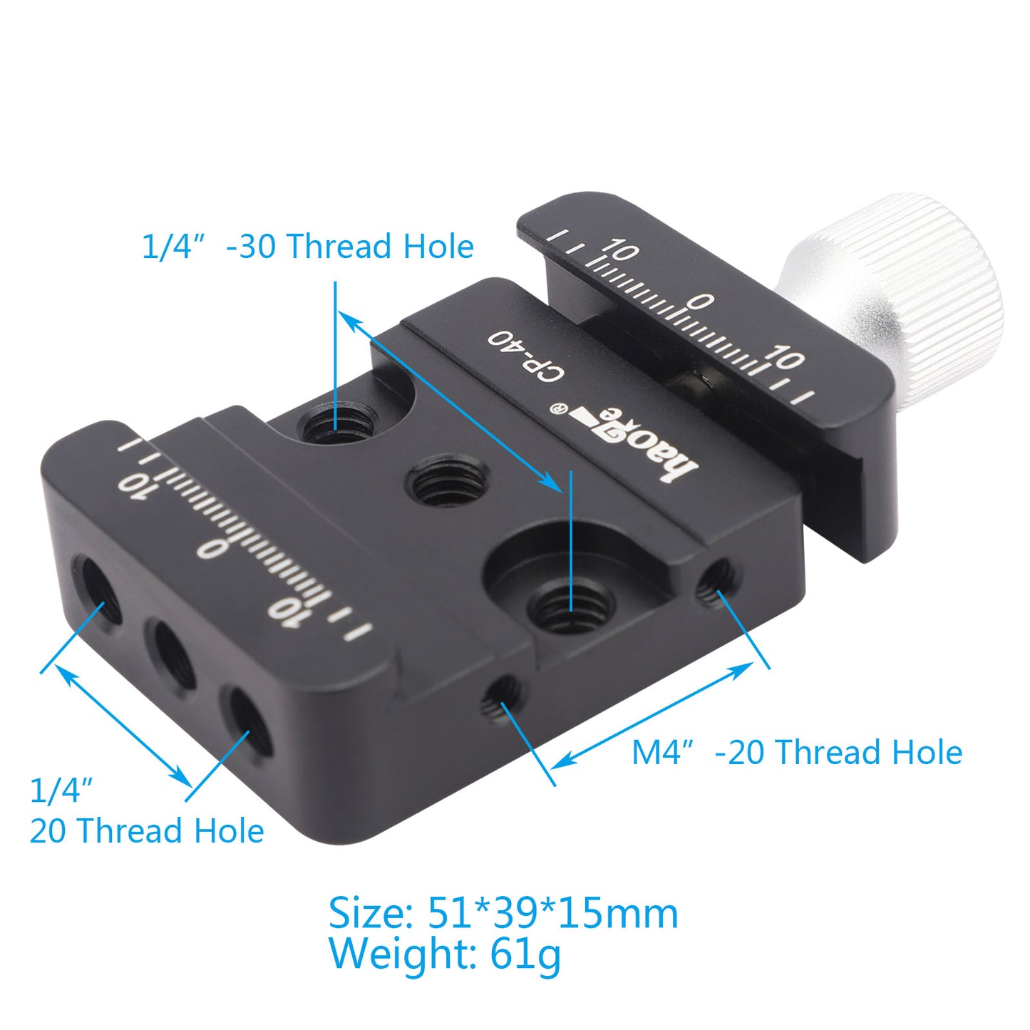 Haoge CP-40 DSLR and Mirrorless Quick Release Clamp for Arca-Type Standard Conversion Heighten riser Compatible with DJI Ronin S/SC ZHIYUN Crane Series Weebill S Gimbal Manfrotto Tripod Ball Head