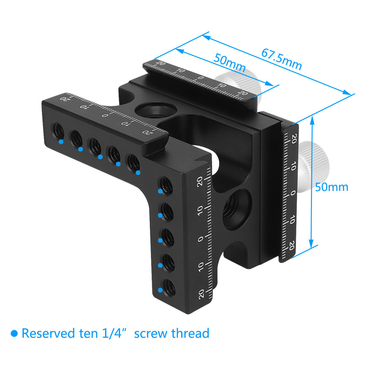 Haoge CP-RA90 Right Angle Clamp 90 Degree Double Quick Release L Clamp with 1/4 Screw Thread for Arca Swiss RRS Benro Rail Plate Nodal Slide