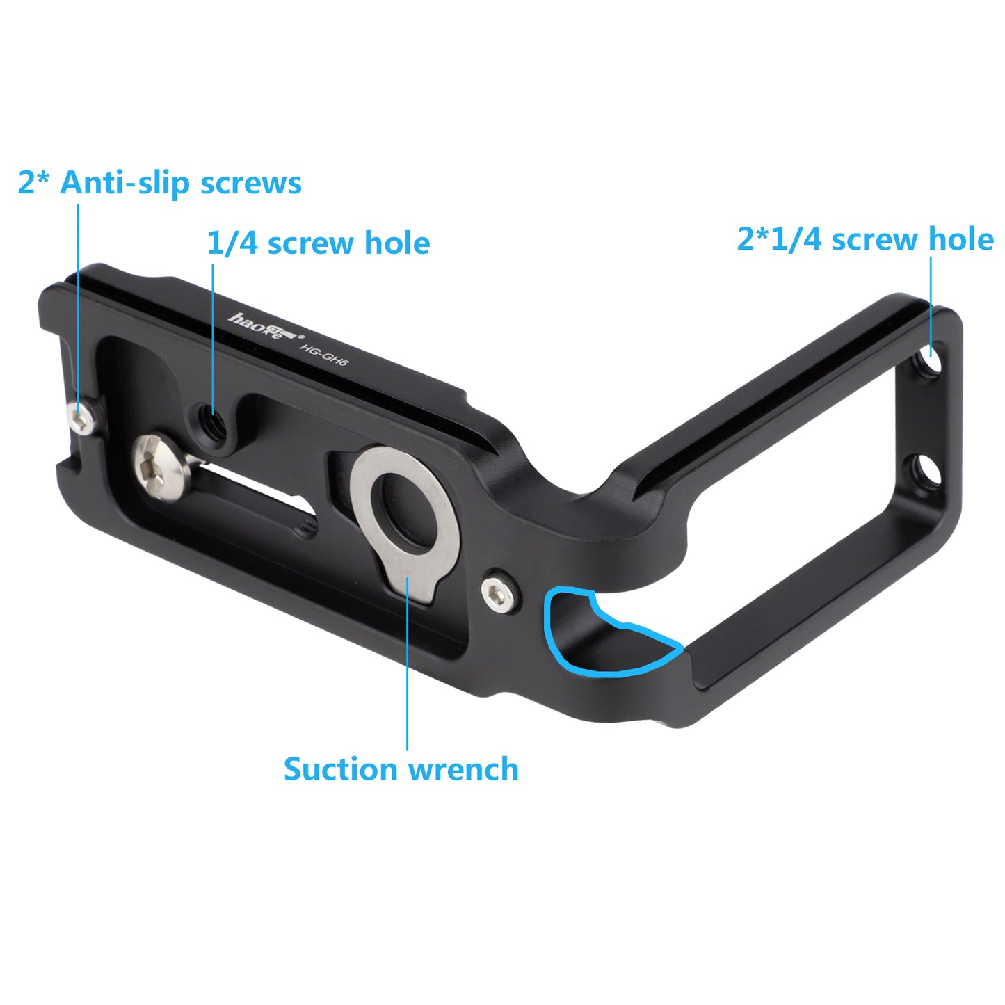 Haoge HG-GH6 Camera L Bracket for Panasonic Lumix GH6 Camera,Arca Style Compatiable Quick Release Plate