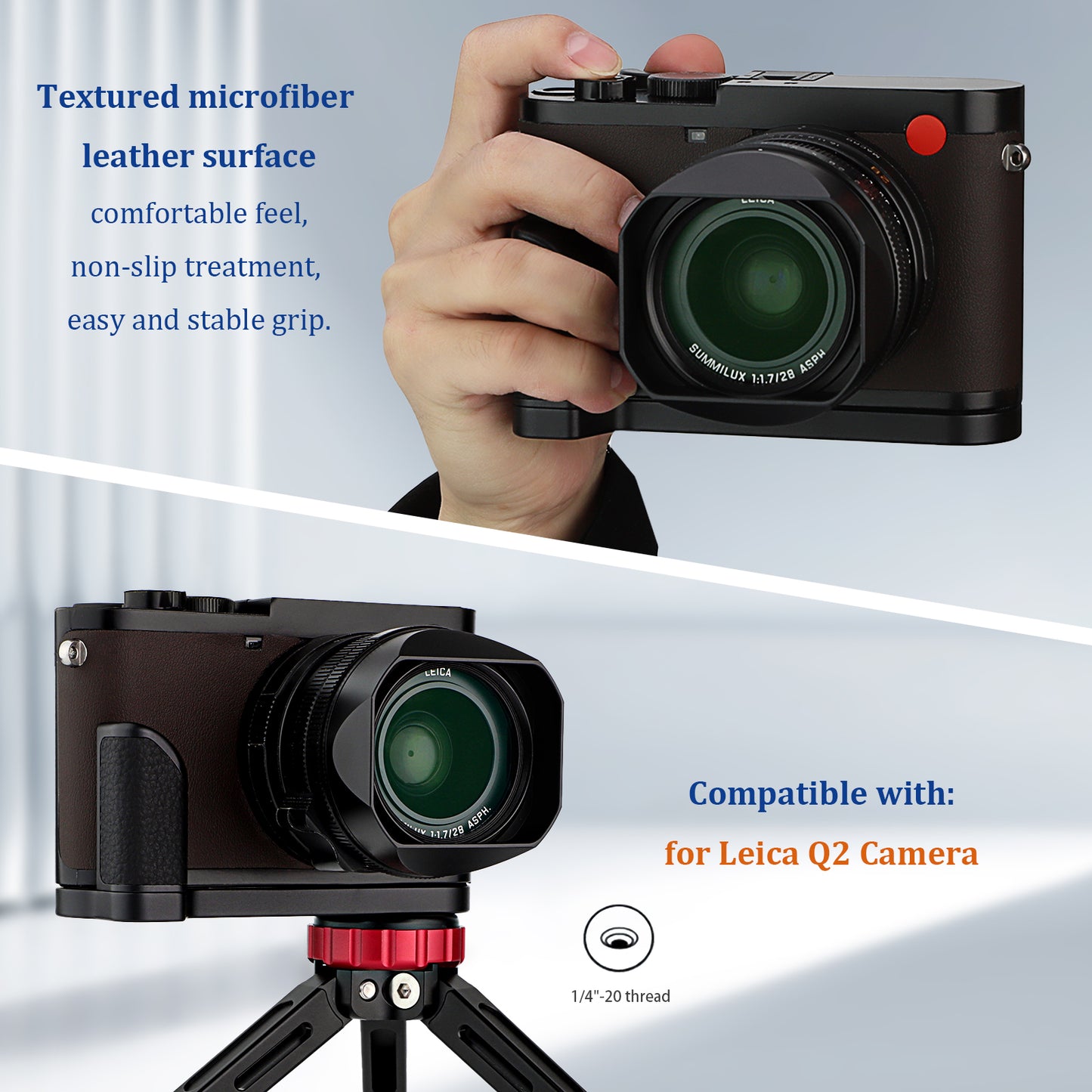 Haoge HG-Q2B Hand Grip Bracket Holder Designed for Leica Q2 Camera Body