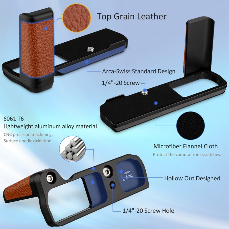 Haoge HG-S9-C Handle HandGrip for Panasonic LUMIX S9 Camera Body S9K L-Shape Grip Bracket Brown