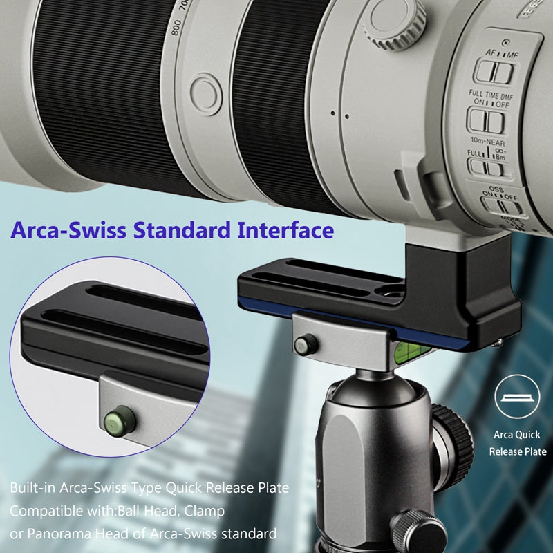 Haoge LF-S480 Lens Collar Replacement Foot for Sony FE 400-800mm f/6.3-8 G OSS Lens built-in Arca Type Quick Release Base Support Plate