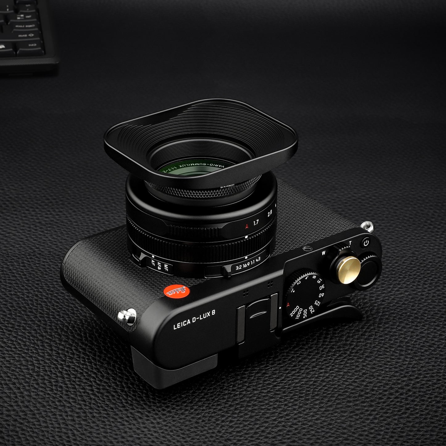 Haoge 43mm Universal Square Metal Screw-in Mount Lens Hood Shade for Leica D-LUX 8 dlux8 Camera and Other 43mm Filter Thread Lens