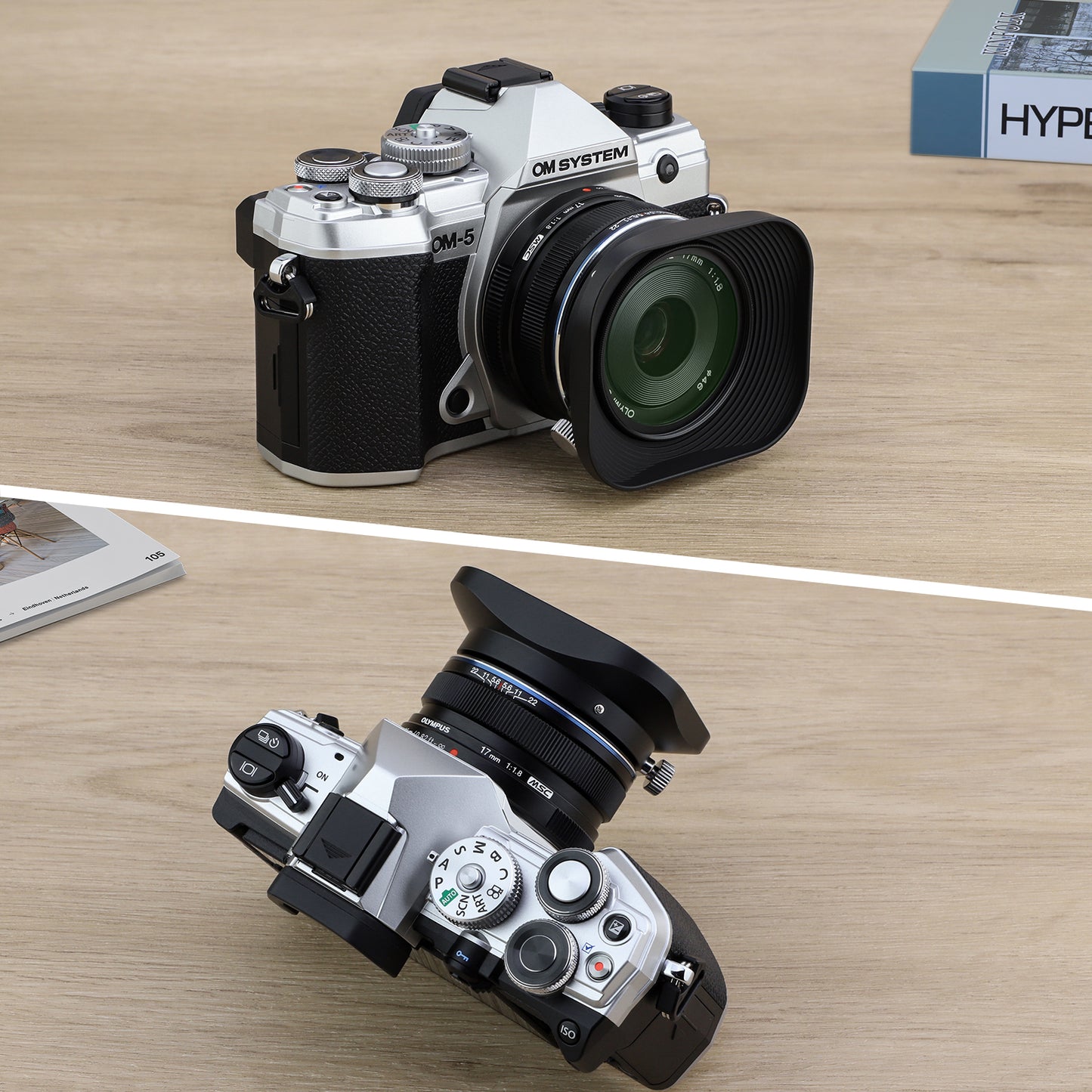 Haoge LH-F48B Square Metal Lens Hood Shade for Olympus M.ZUIKO Digital 17mm f1.8 Lens replace LH-48B Black