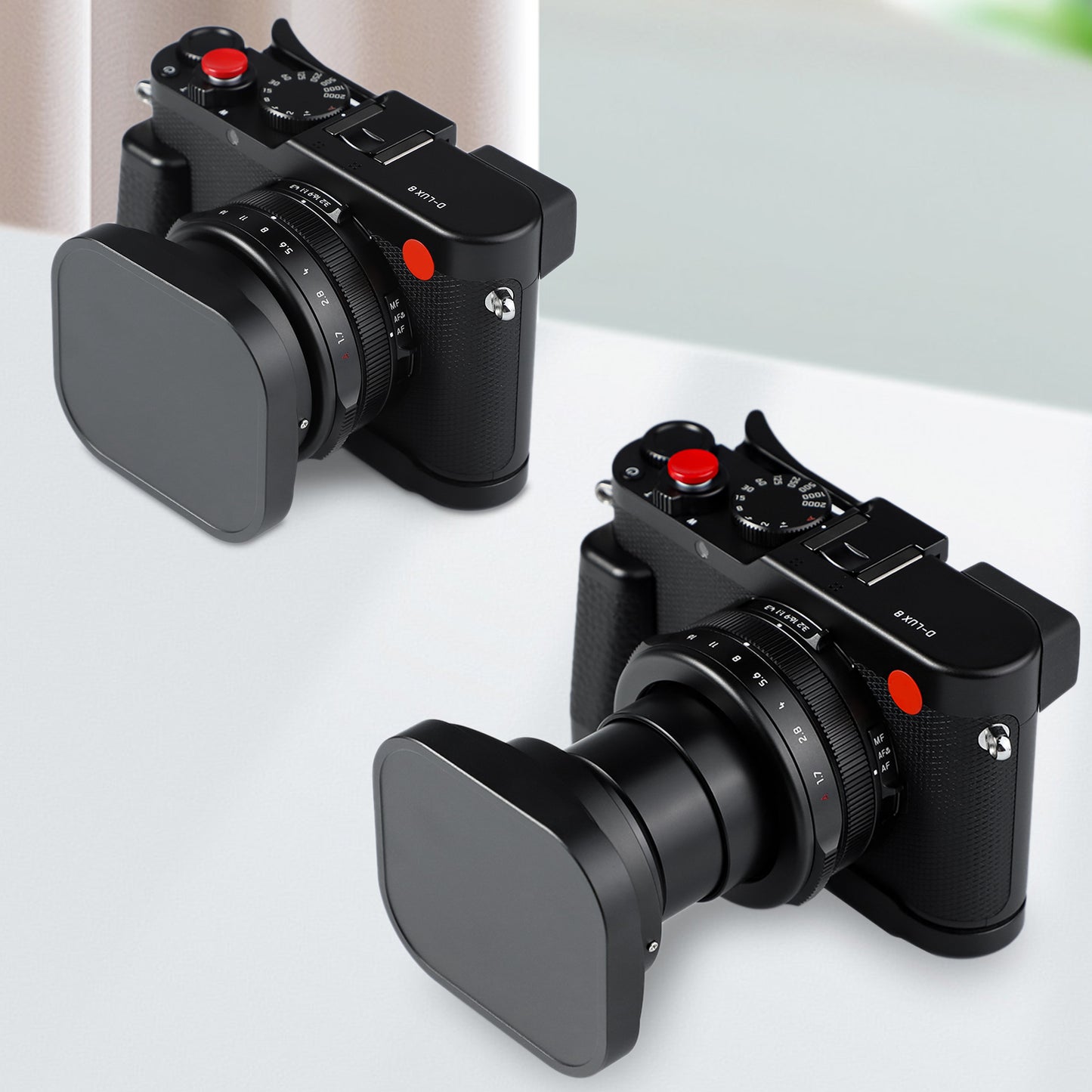 Haoge 43mm Square Metal Lens Hood Shade for Leica D-Lux 8 Camera Accessories Screw-in Lens Hood