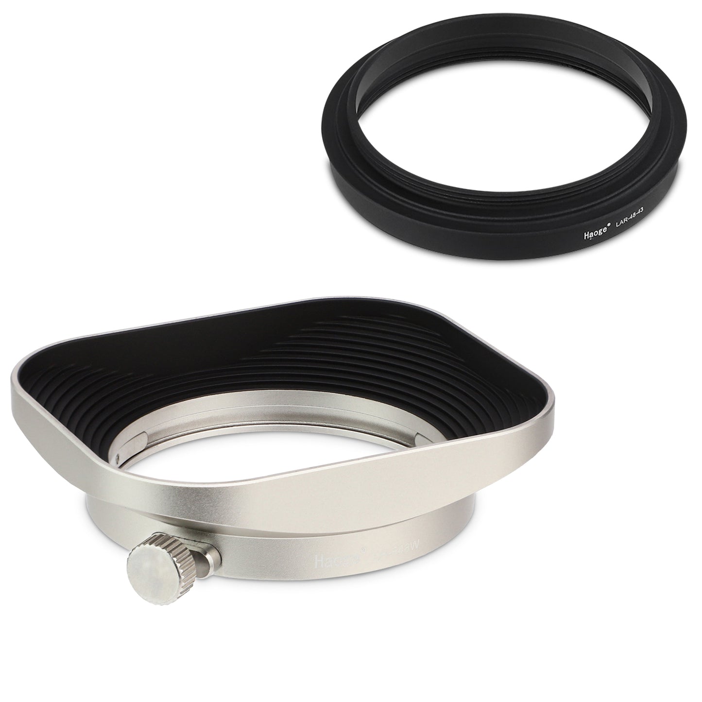 Haoge 43mm Square Metal Lens Hood Shade for Leica D-Lux 8 Camera Accessories Screw-in Lens Hood