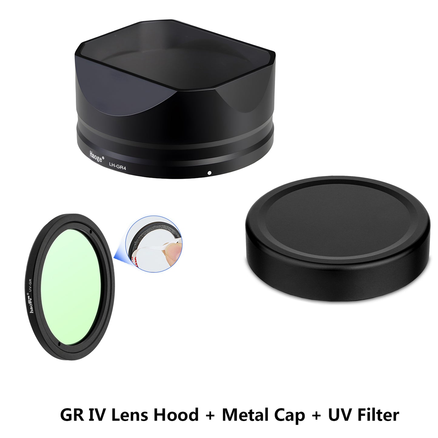 Haoge Metal Square Lens Hoods for RICOH GRIV GR4 Camera Accessories LH-GR4