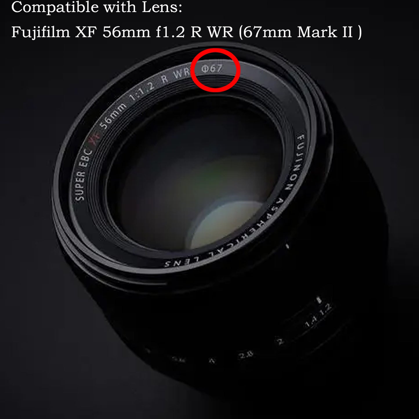 Haoge LH-XF56II Lens Hood Metal Square Bayonet for Fujifilm XF56mm F1.2 R WR lens, Fuji XF 56MM F1.2 Mark II Lense Hood, With Metal Front Cap