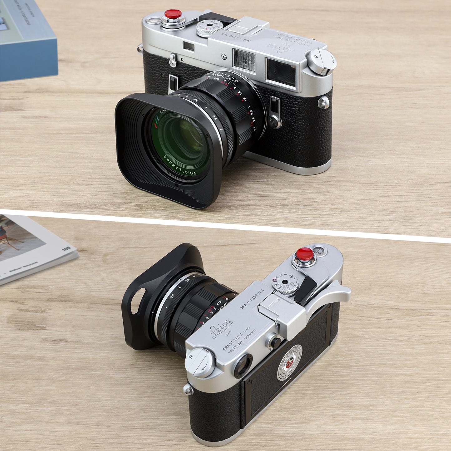 Haoge Bayonet Metal Square Lens Hood Shade Compatible with Voigtlander 50 mm / 1:2.0 APO-Lanthar aspherical VM Lens ,Voigtlander 35 mm / 1:2.0 APO-Lanthar aspherical VM Lens Hollow Out Designed Black LH-ZM32P