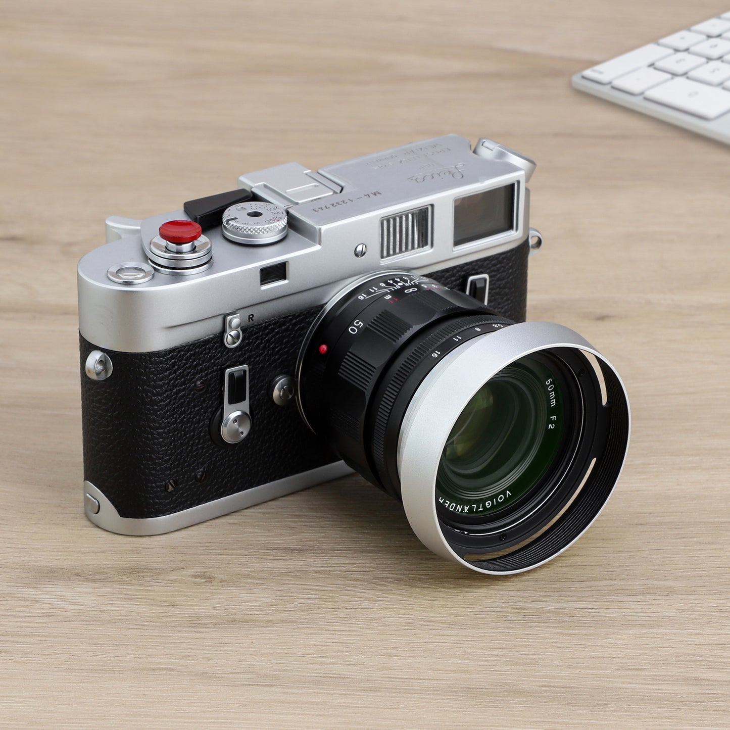 Haoge LH-ZM36 Bayonet Metal Round Lens Hood Shade Compatible with Voigtlander APO-Lanthar 35mm f2 VM Lens ,Voigtlander APO-Lanthar 50mm f2 VM Lens silver