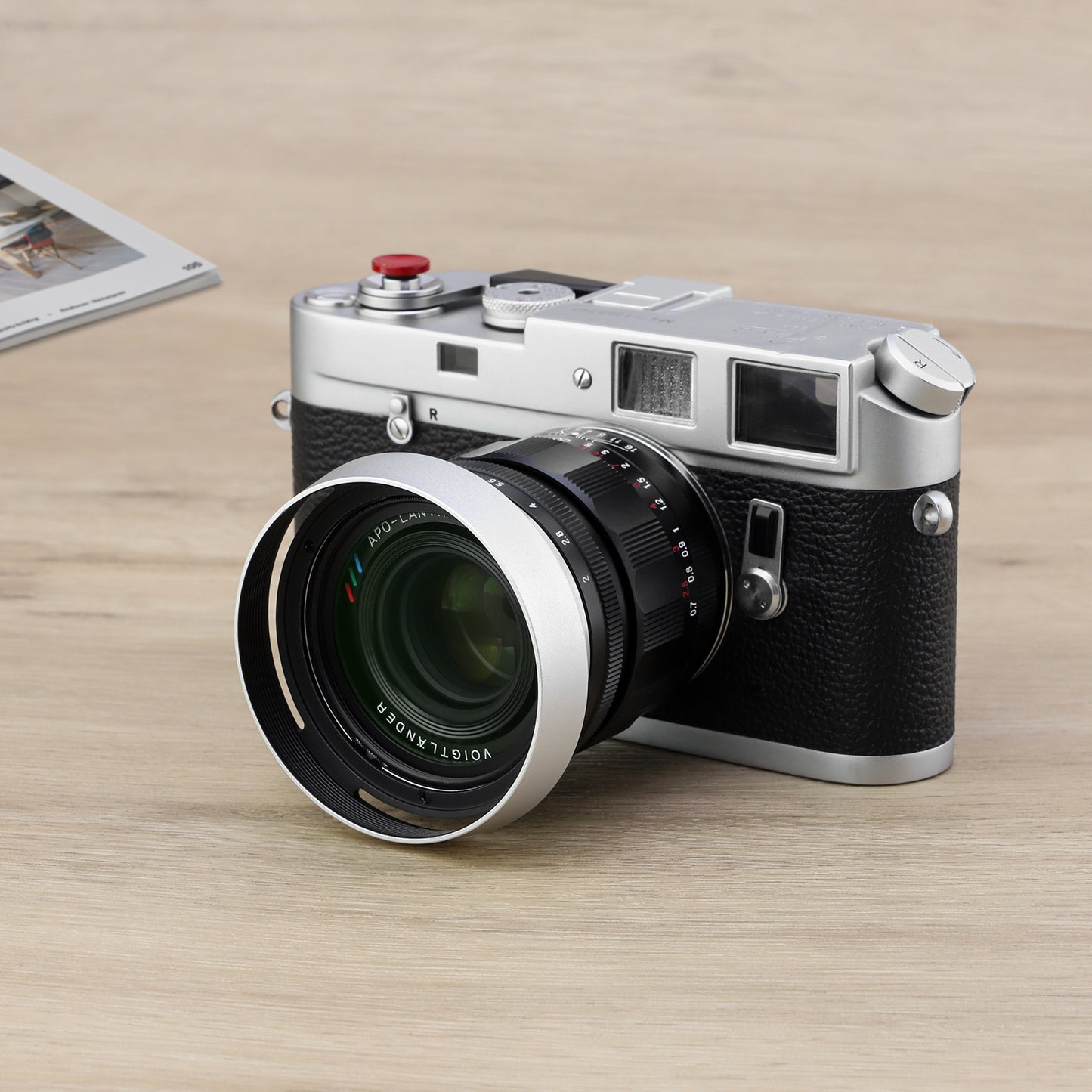 Haoge LH-ZM36 Bayonet Metal Round Lens Hood Shade Compatible with Voigtlander APO-Lanthar 35mm f2 VM Lens ,Voigtlander APO-Lanthar 50mm f2 VM Lens silver