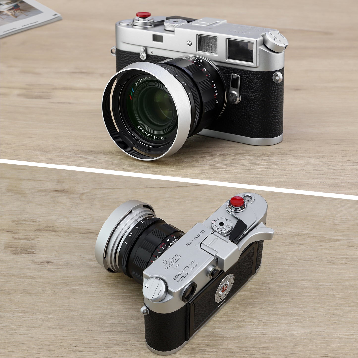 Haoge LH-ZM36 Bayonet Metal Round Lens Hood Shade Compatible with Voigtlander APO-Lanthar 35mm f2 VM Lens ,Voigtlander APO-Lanthar 50mm f2 VM Lens silver