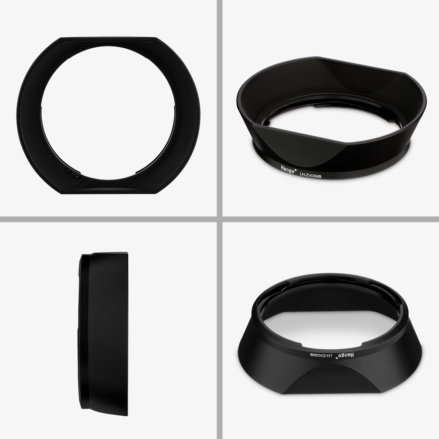 Haoge Square Metal Lens Hood for Carl Zeiss C Sonnar T* 1.5/50 50mm f1.5 ZM Biogon T* 2.8/21 21mm f2.8 ZM, C Biogon T* 4.5/21 21mm f4.5 ZM, 2.8/25 25mm f2.8 ZM, 2.8/28 28mm f2.8 ZM Lens LH-ZV03MB
