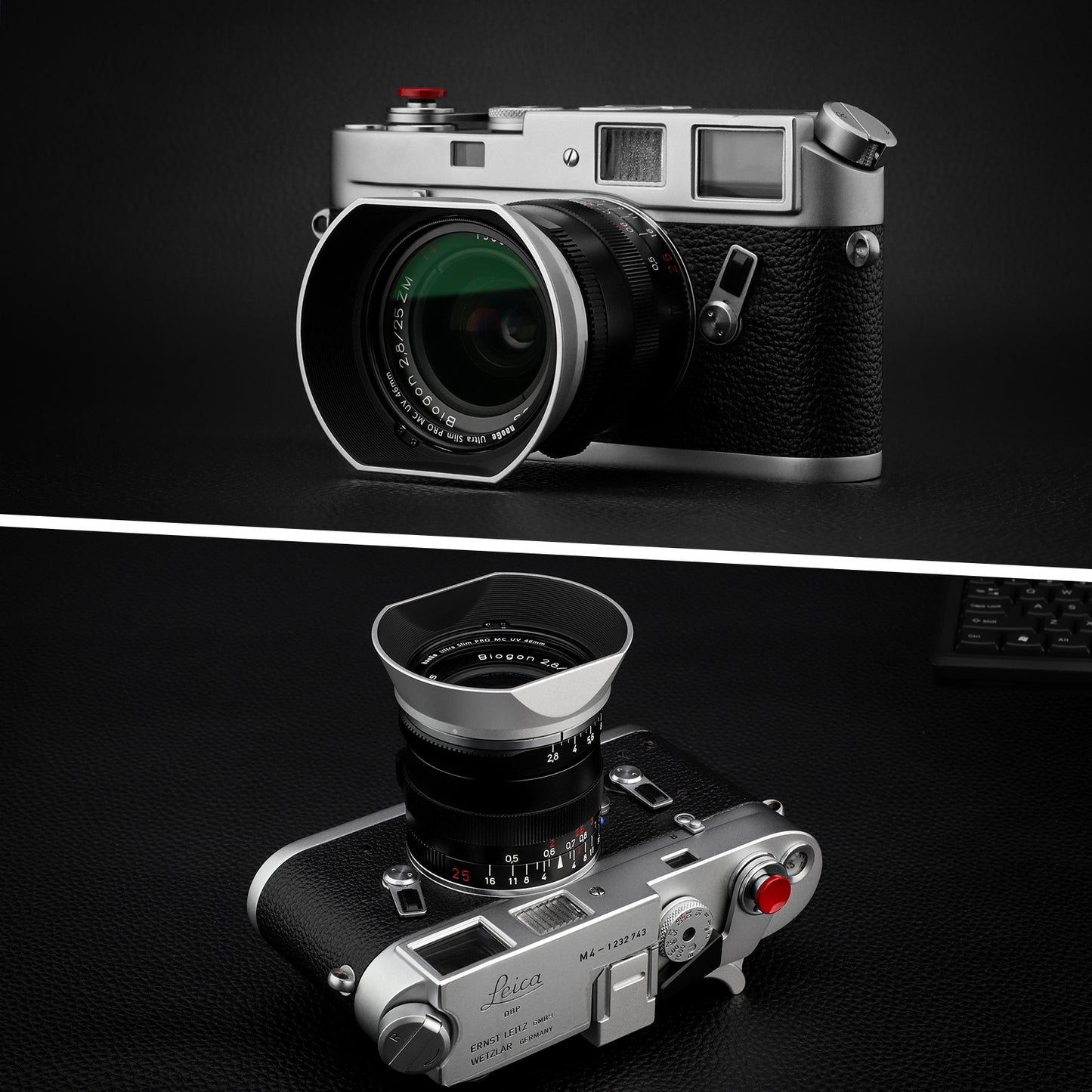 Haoge Square Metal Lens Hood for Carl Zeiss 50mm f1.5 Biogon T* 2.8/21 21mm f2.8 ZM, C Biogon T* 4.5/21 21mm f4.5 ZM, 2.8/25 25mm f2.8 ZM, 2.8/28 28mm f2.8 ZM, C Sonnar T* 1.5/50 ZM Lens LH-ZV03MS