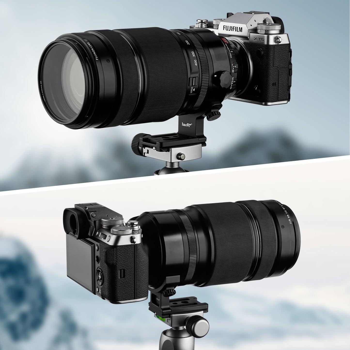 Haoge LMR-XF140 Lens Collar Replacement Foot Tripod Mount Ring for Fujifilm Fuji Fujinon XF 100-400mm F4.5-5.6 R LM OIS WR XF100-400mmF4.5-5.6 Lens built-in Arca Swiss Type Quick Release Plate