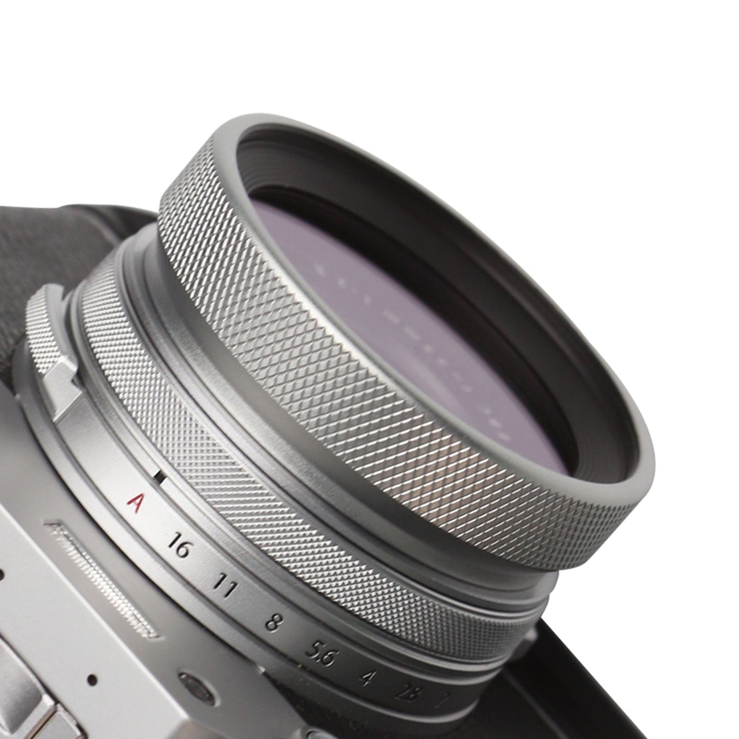 Haoge LUV-X100W Metal Lens Hood with MC UV Protection Multicoated Ultraviolet Lens Filter for Fujifilm Fuji X100F X100T X100S X100 X70 Camera Silver 2in1 accessory set
