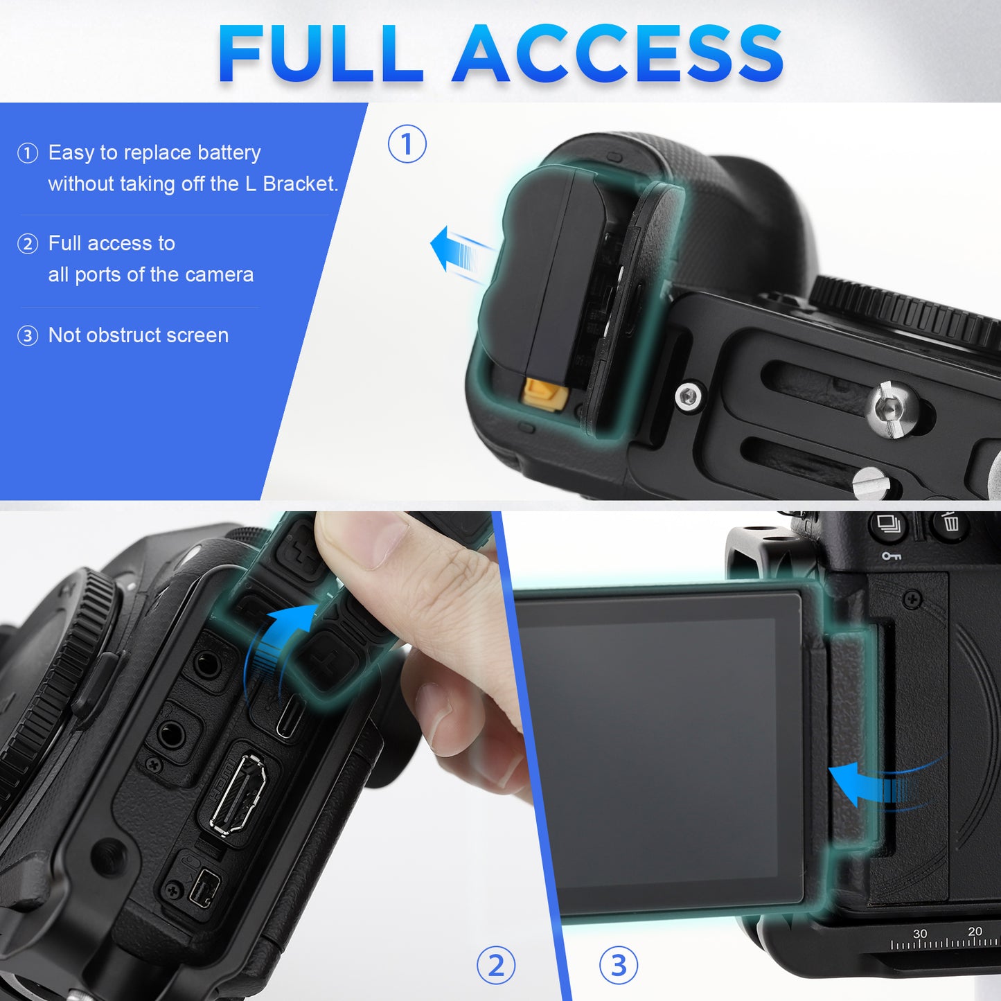 Haoge PNL-Z6II L Bracket for Nikon Z5 Z6 Z7 Z6II Z6III Z7II Camera , Arca Style Compatiable Quick Release Plate