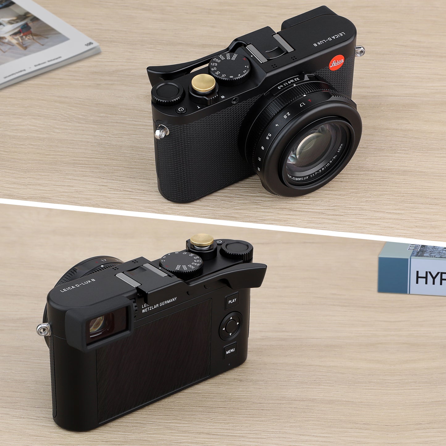 Haoge Metal Thumb Up Grip for Leica D-LUX 8 Camera Digital AccessoriesTHB-D8B Hot Shoe Thumb Up Rest Support Handgrip