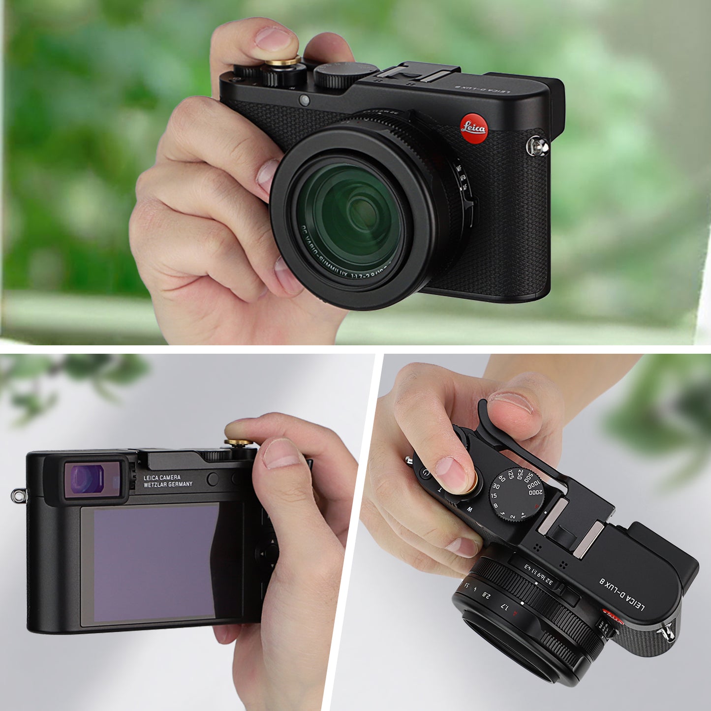 Haoge Metal Thumb Up Grip for Leica D-LUX 8 Camera Digital AccessoriesTHB-D8B Hot Shoe Thumb Up Rest Support Handgrip