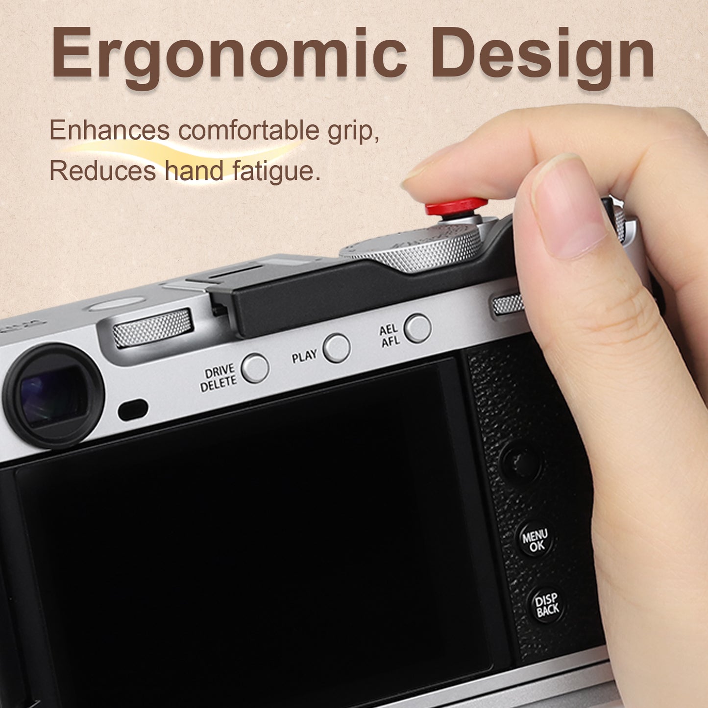 Haoge Metal Thumb Up Grip for Fujifilm XE5 Camera Digital AccessoriesTHB-XE5-B Hot Shoe Thumb Up Rest Support Handgrip Black