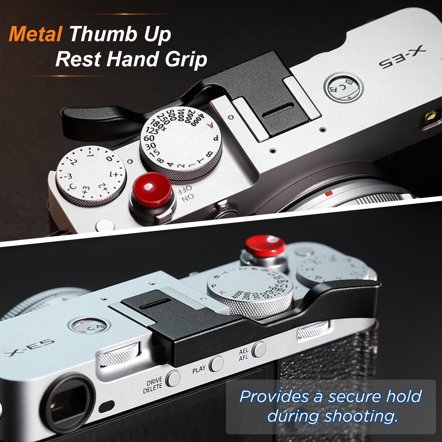 Haoge Metal Thumb Up Grip for Fujifilm XE5 Camera Digital AccessoriesTHB-XE5-B Hot Shoe Thumb Up Rest Support Handgrip Black
