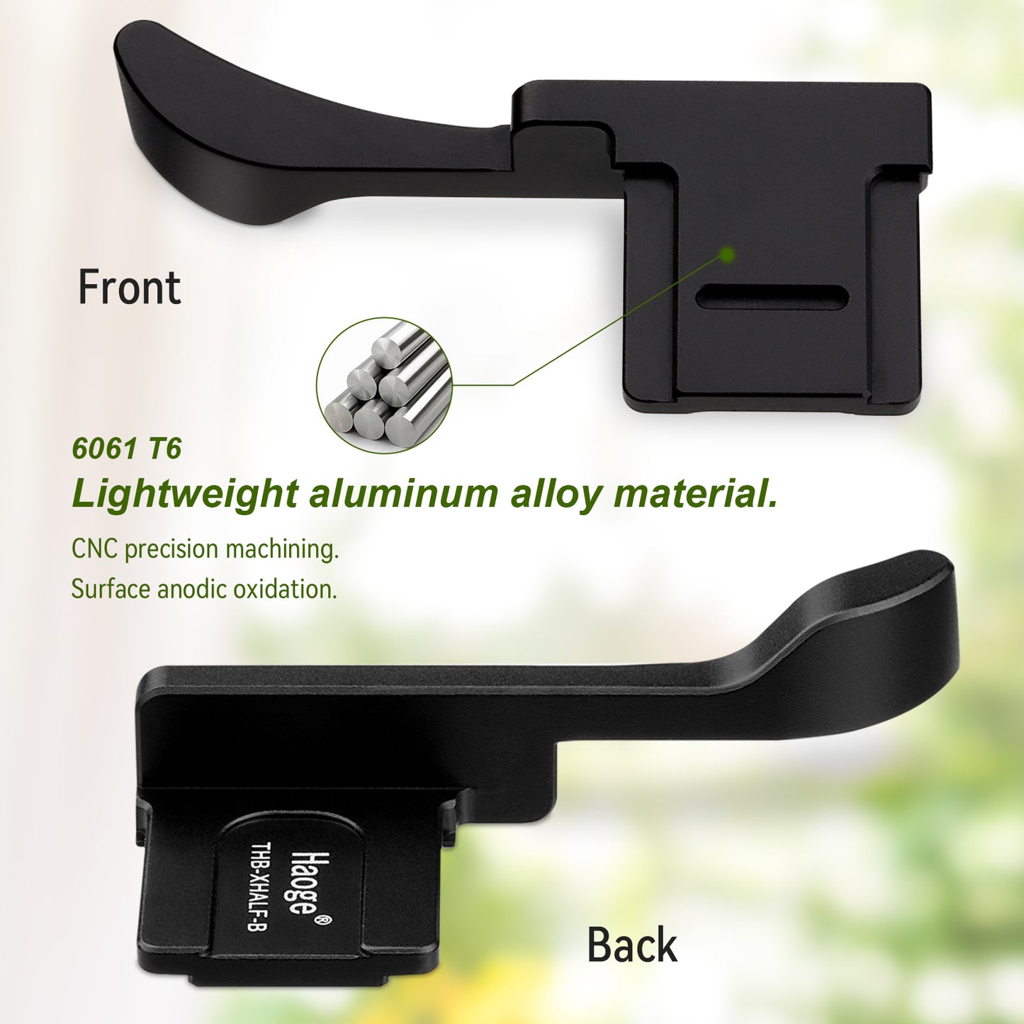 Haoge Metal Thumb Up Grip for Fujifilm X half Camera Digital Accessories XHALF Hot Shoe Thumb Up Rest Support Handgrip Black THB-XHALF-B