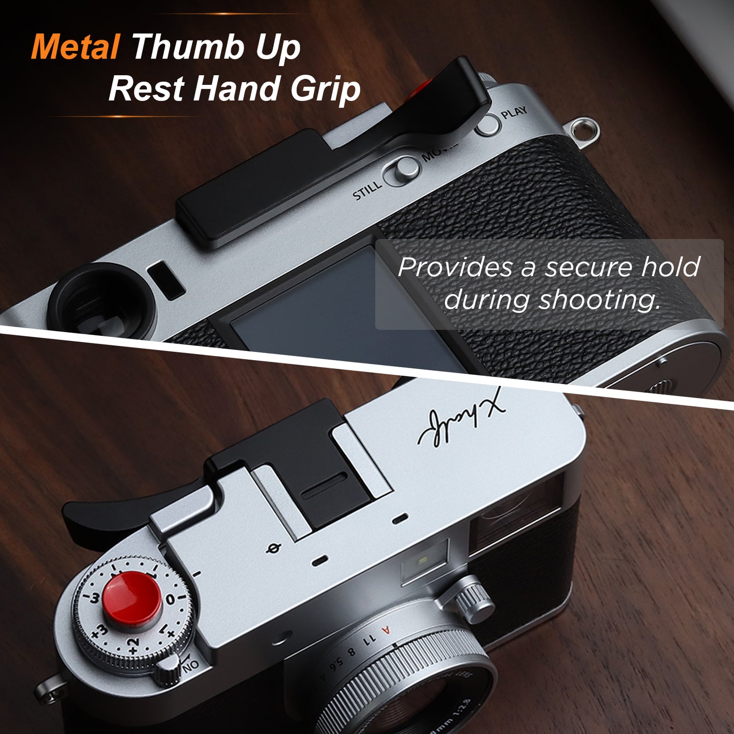 Haoge Metal Thumb Up Grip for Fujifilm X half Camera Digital Accessories XHALF Hot Shoe Thumb Up Rest Support Handgrip Black THB-XHALF-B