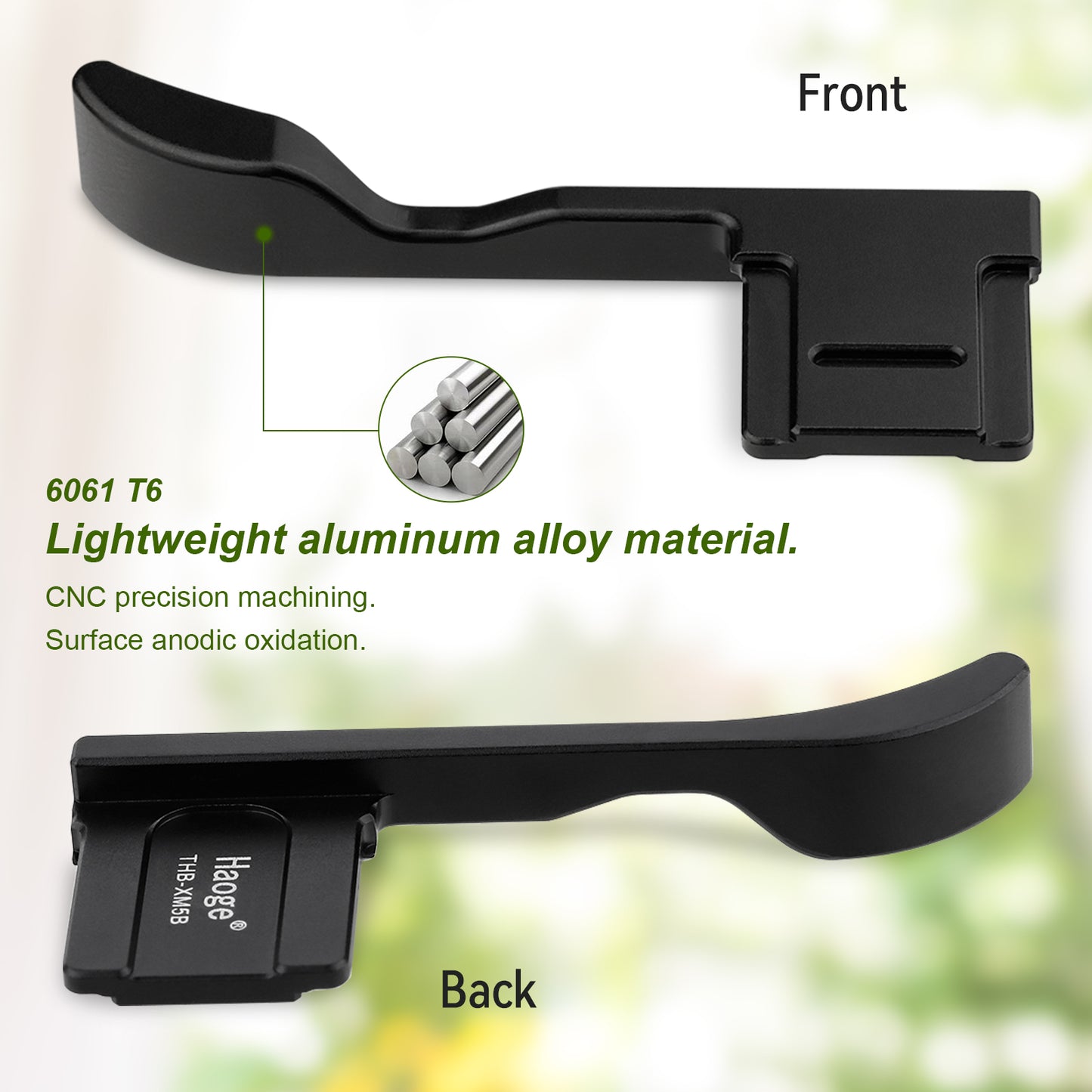 Haoge Metal Thumb Up Grip for Fujifilm X-M5 XM5 Camera Digital AccessoriesTHB-XM5B Hot Shoe Thumb Up Rest Support Handgrip Black
