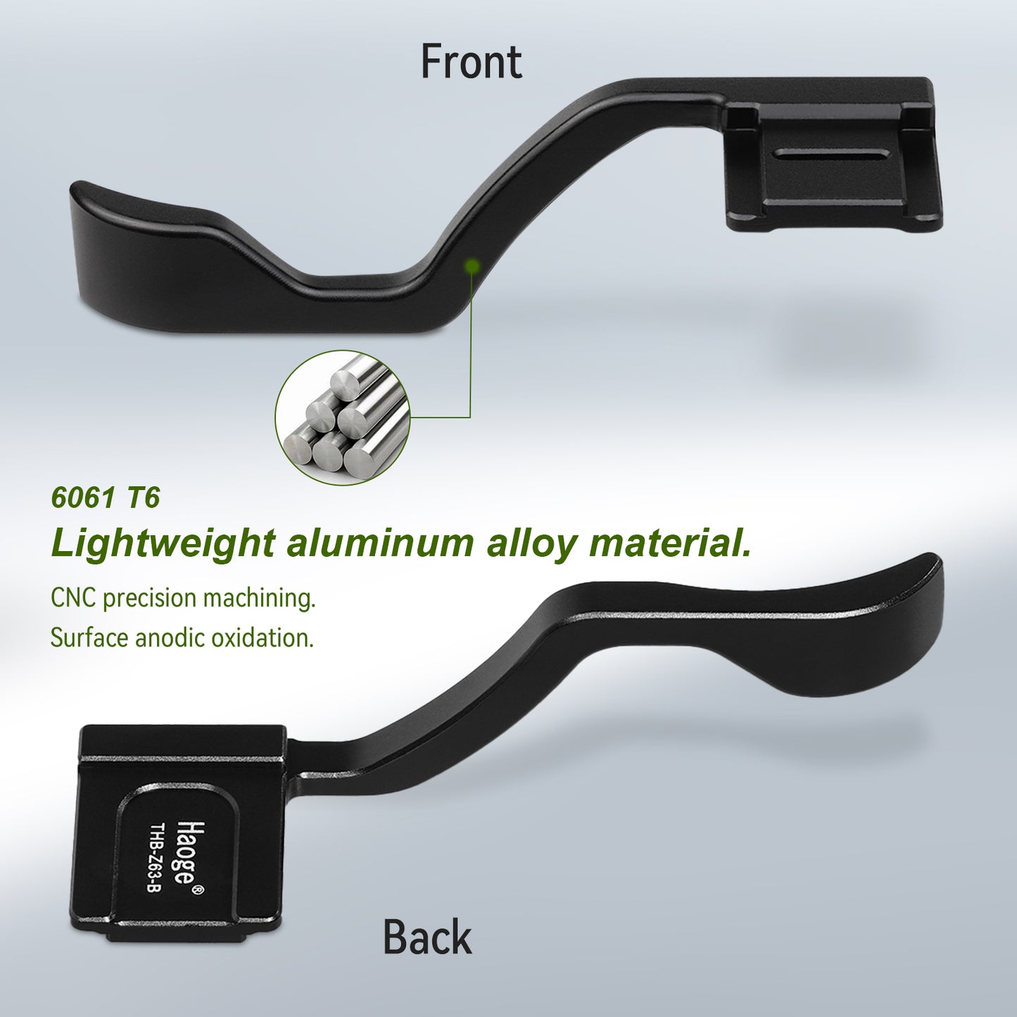 Haoge Metal Thumb Up Rest Hand Grip for Nikon Z6 III Z63 Mirrorless Camera Accessories Black THB-Z63-B Hot Shoe Thumb Up