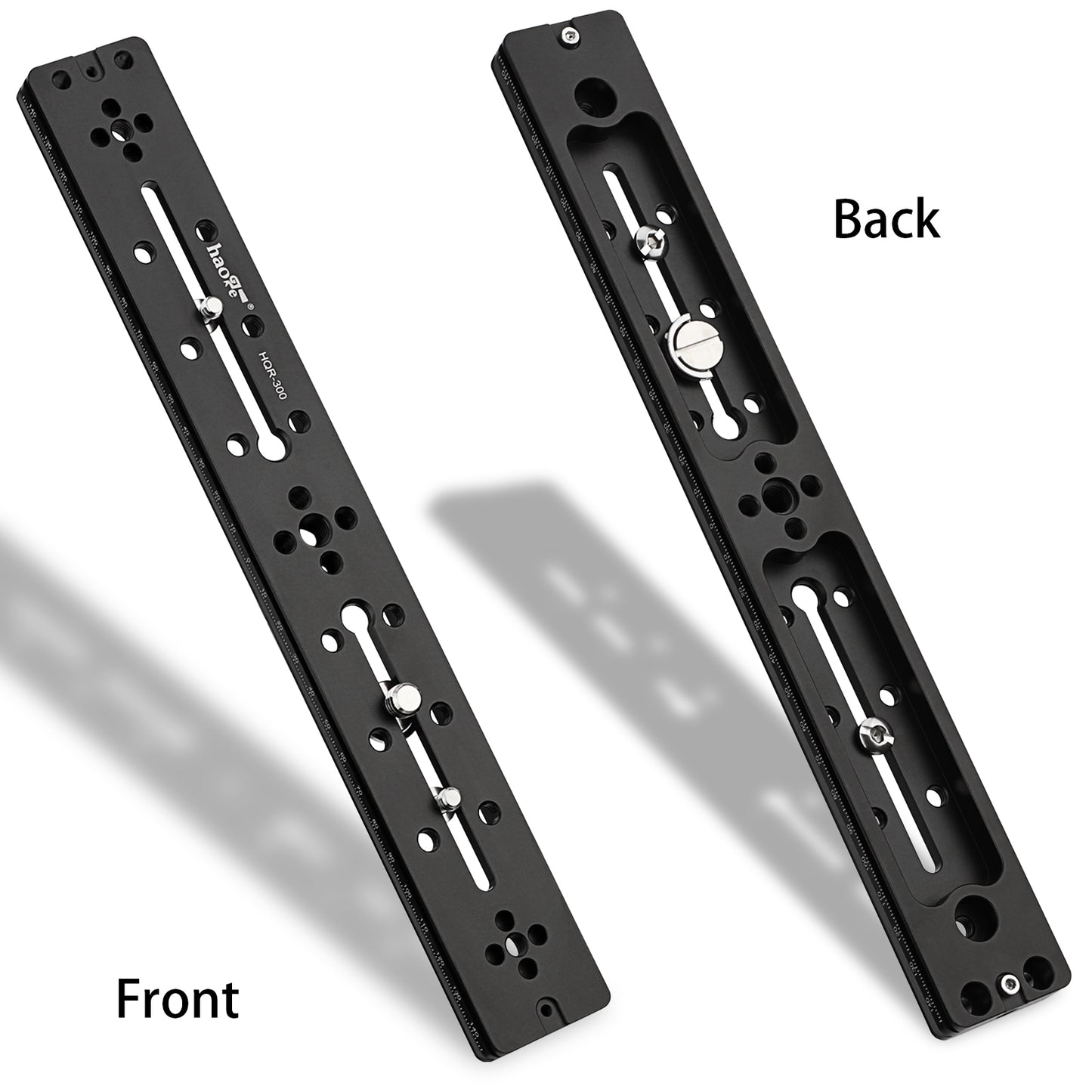 Haoge HQR-300 300mm Multi-purpose Dual Dovetail Long Quick Release Extender Rail Sliding Plate for Camera Tripod Ballhead Clamp fit Benro Arca Swiss Sunwayfoto