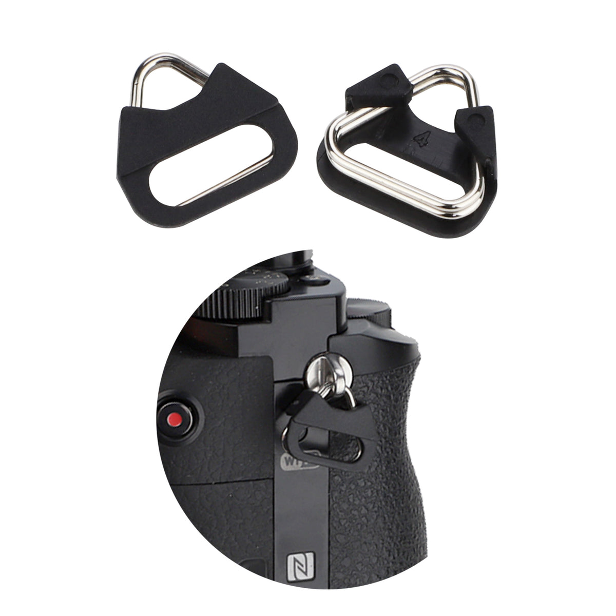Haoge Camera Strap Hook Triangle Split Ring Compatible with Sony Fuji