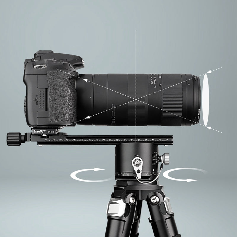 Haoge PA-64T 64mm Panoramic Panorama Pano Indexing Index Rotator Tripod Monopod Head - 10 Detent Interval Quick Release Clamp fit Arca Swiss