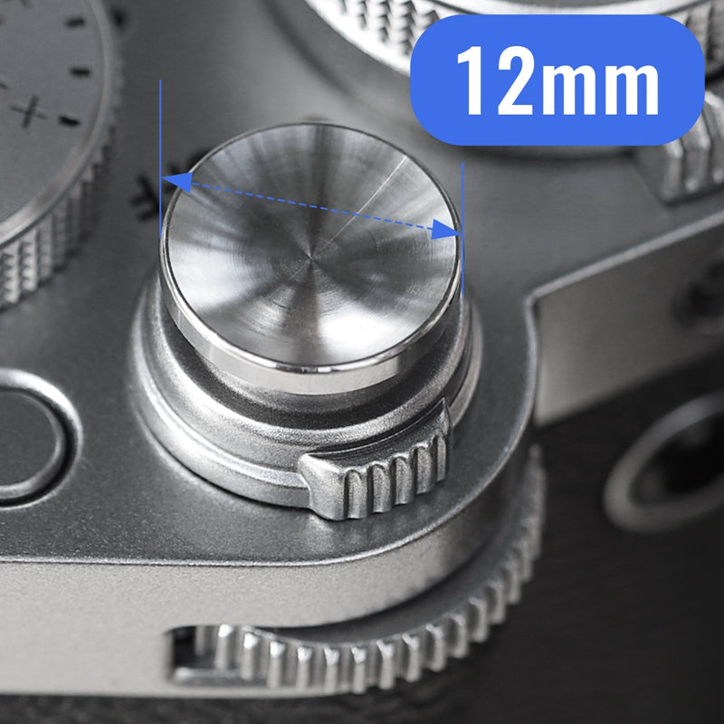 Haoge 12mm Metal Shutter Release Button for Fujifilm XT5 X-Pro3 XT50 Nikon Zf DF and Leica M10 M-11 Q3 Q3-43 D-LUX 8 Concave Surface Silver,New version: diameter 12mm