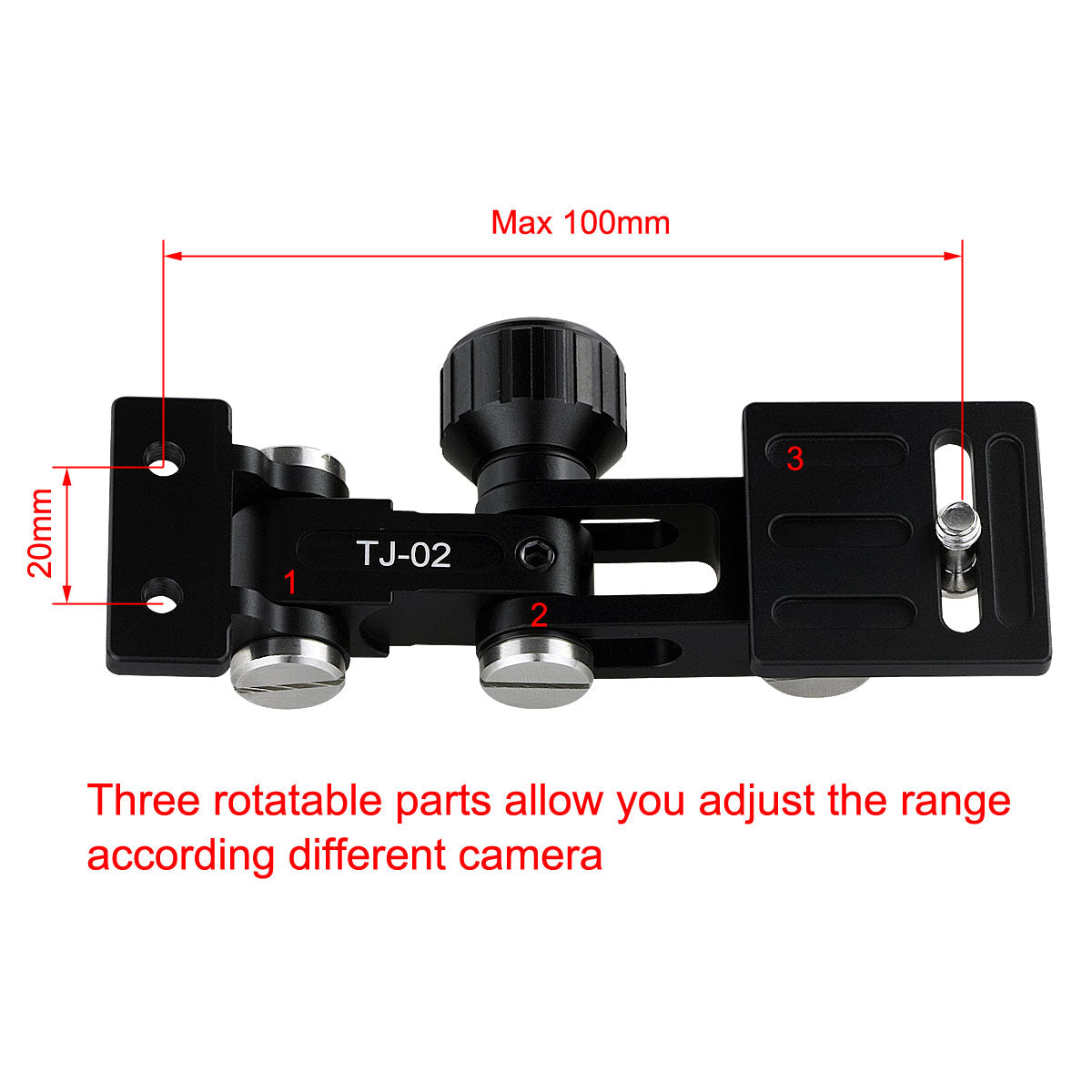 Haoge TJ-02 Camera Support Bracket Holder for DIY Camera Lens Support System with Haoge Plates