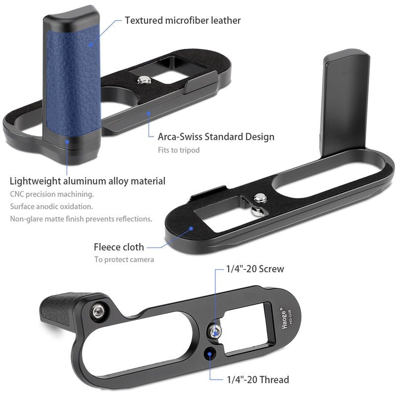 Haoge HG-Q3B Handle HandGrip for Leica Q3 Q3-43 Camera Body L-Shape Grip Bracket Black
