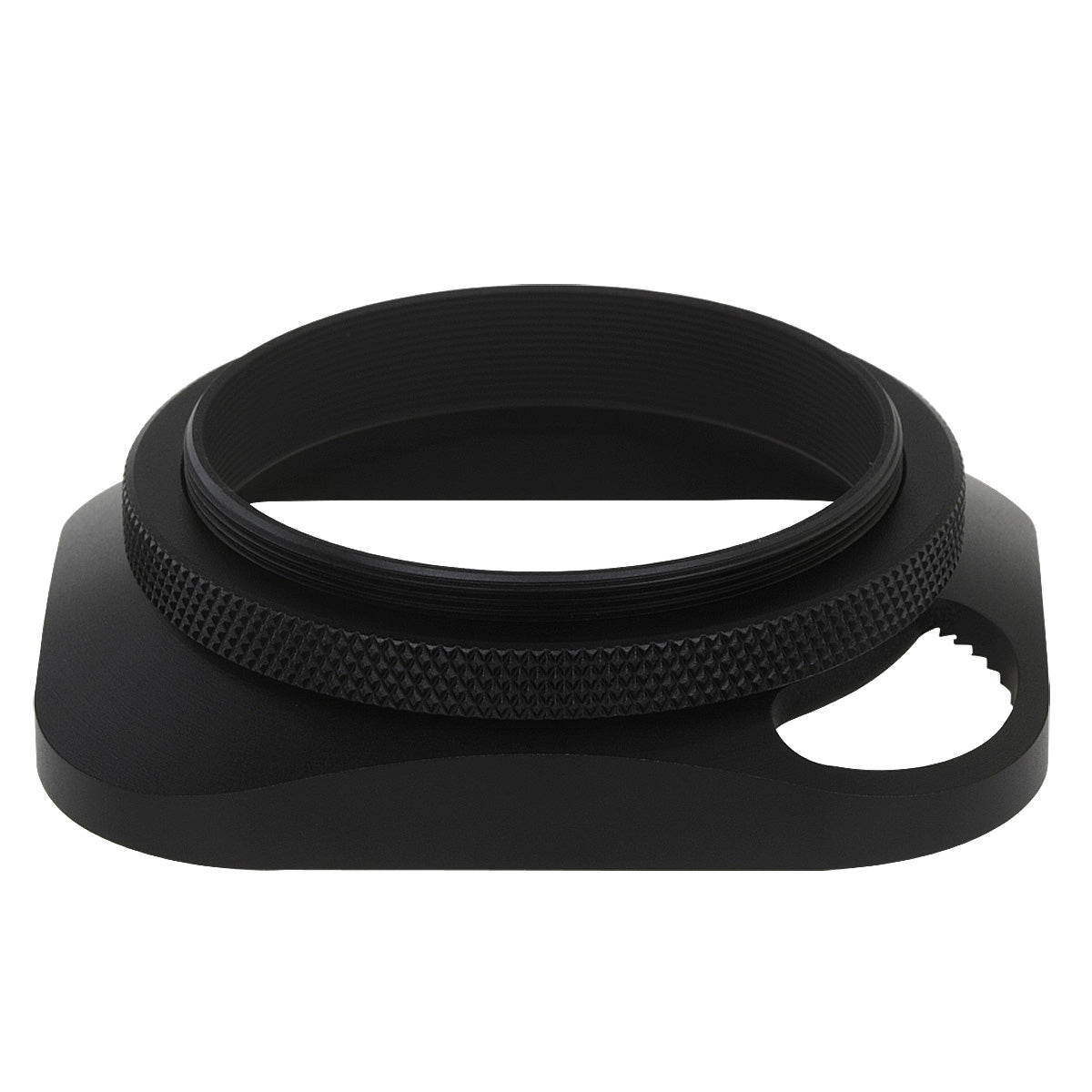 Haoge 49mm Square Metal Screw-in Lens Hood Hollow Out Designed with Cap for Leica Q3 Q2 Q Camera and 49mm Filter Thread Lens Black LH-E2P