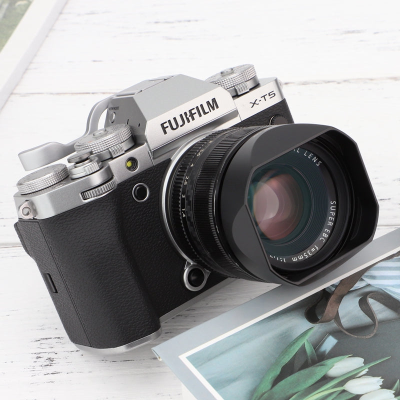 Haoge LH-X53B Square Metal Lens Hood Shade with Metal Cap for Fujifilm Fuji Fujinon XF 35mm F1.4 R / XF35mmF1.4 R xf18mm f2.8 Lens