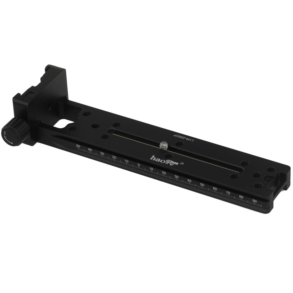 Haoge LVR-200CP 200mm Dual Dovetails Nodal Slide Vertical Rail with 90 Degree Quick Release Clamp Compatible with Arca-Swiss SUNWAYFOTO
