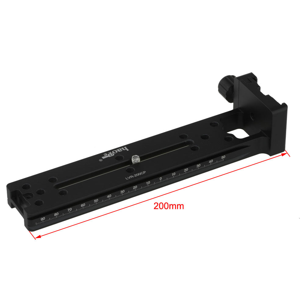 Haoge LVR-200CP 200mm Dual Dovetails Nodal Slide Vertical Rail with 90 Degree Quick Release Clamp Compatible with Arca-Swiss SUNWAYFOTO