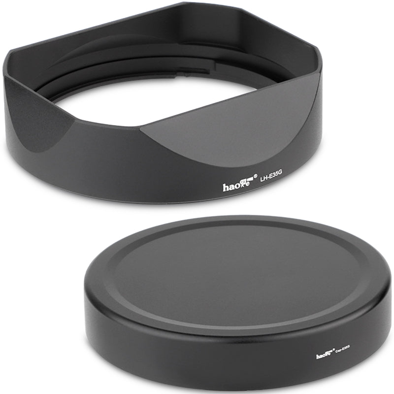 Haoge Lens Hood Metal Square Bayonet for Sony FE 35mm F1.4 GM, With Metal Front Cap, Replaces Sony FE35mm F1.4 GM Hood ALC-SH0001