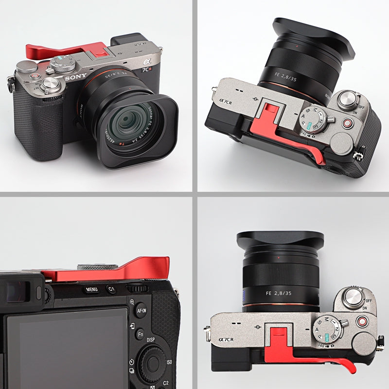 Haoge THB-A7CIIR Metal Hot Shoe Thumb Up Rest Hand Grip for Sony α7Cii,Alpha 7CII,A7CR,Camera Accessories Red